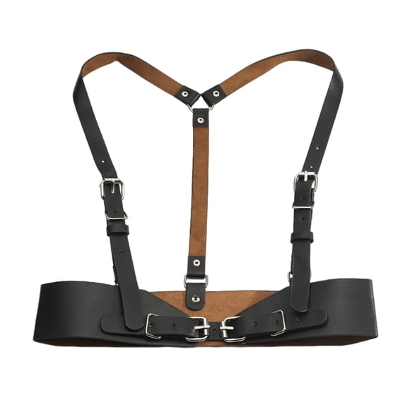 SNKSDGM Punk Y-Shape Harness Waistband, Buckle Leather Suspender Belt for Streetwear Suit Outfits