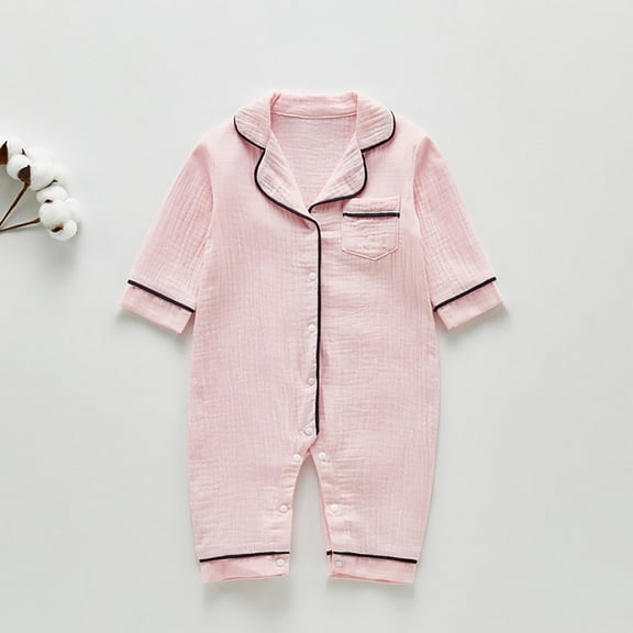 SNKSDGM Rompers for Girls 2T Baby Girl Boy Pajamas Romper Button up Pajamas Footie Pj's Jumpsuit Clothes 12-18 Months