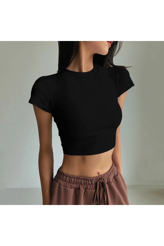 Short Sleeve Shirts for Women Work Out Women Soild Print O Neck Tops Short Sleeve Round Neck Tee Shirt Printed Flower Loose Side Split Blouse Tunic Beach Vacation Clothes for Women Petite Xs