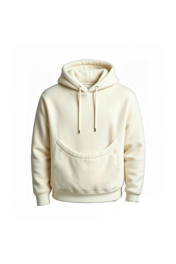 Soft Cotton Hooded Tops for Women, Solid Drawstring Sweatshirt with Elastic Pet Pocket, Loose Long Sleeve Cat Dog Carrying Hoodie White L