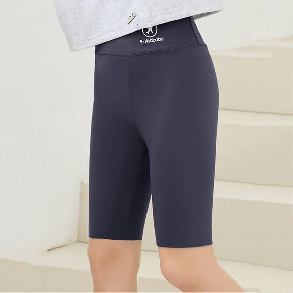 SNKSDGM Sweatpants for Girls 10-12 Black Summer Children'sPants Quarter Pants Aircraft Printing High Waisted Shorts Slim Breathable Girls Shorts Wear Yoga Pants over Out Wear 14-16 Years