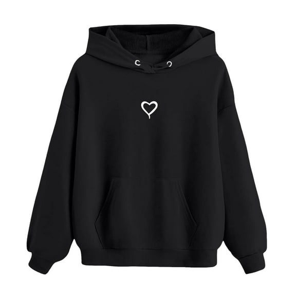 SNKSDGM Toddler Big Girls Hooded 4-5 Years Girls Hoodie Set Size 14-16 Girls Heart Graphic Print Long Sleeve Hooded Sweatshirt Pullover Tops Girls Hoodies Zip up Sweat Shirts Size 7-8