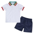 thumbnail image 1 of SNKSDGM Toddler Boy Clothes 4T Sets Christmas in July Toddler Boys Short Sleeve Casual Cartoon Prints Tops Holiday Shirts T Shirt Short Pants Suit 4-5 Years, 1 of 5