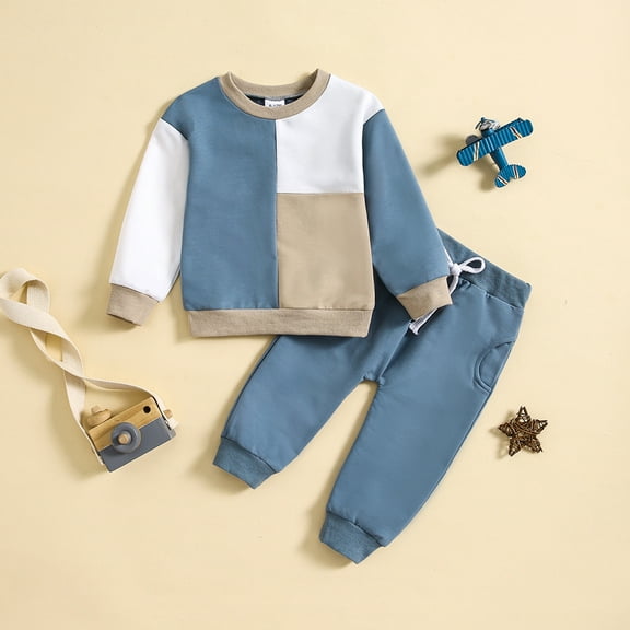 SNKSDGM Toddler Boy Clothes Set 5T 4/July Toddler Boys Long Sleeve Letter Prints Tops and Pants Child Kids 2Pcs Set Outfits Kids Clothese 2-3 Years