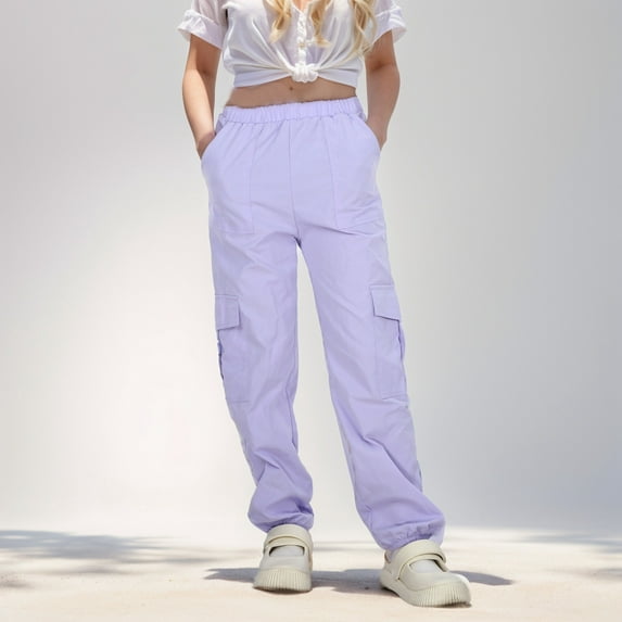 SNKSDGM Toddler Girl Pants 3T Jeans Cargo Pants for Girls Cargo Jogger Pants Casual Girl'sElastic Waist Cargo Pants with Pockets 9-10 Years