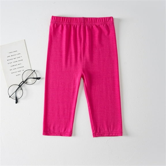 SNKSDGM Toddler Girl Pants 5T Pack Girls Athletic Shorts Capri Leggings Kids Running Pants Shorts Workout Tights Cropped Pants Shorts Pants 6-7 Years