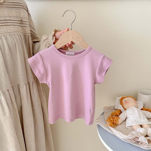 SNKSDGM Toddler Girl Short Sleeve Graphic T-Shirt Girls Summer Tops Short Sleeve Round Neck Tee Casual Comfortable Stretchy Shirts for Toddlers Kids Daily Wear 7-8 Years