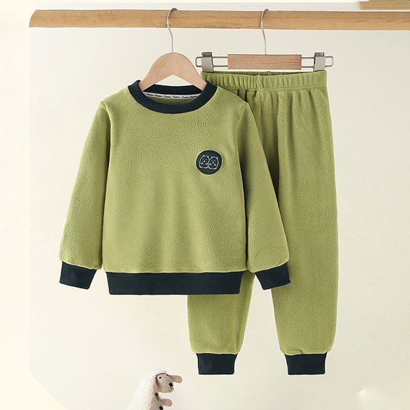 SNKSDGM Toddler Sweatshirt Boys 6T 4Th of July Toddler Girls Boys Winter Casual Warm Solid Color Long Sleeve Tops Pants 2Pcs Outfits Clothes Set 5-6 Years