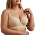 thumbnail image 1 of SNKSDGM Women Full Coverage Underwire Bra, Adjustable Wide Strap Plus Size Support Daily Underwear Beige M, 1 of 5