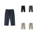 thumbnail image 1 of SNKSDGM Women Solid Ice Silk Capri Pants, Drawstring Elastic Waist Zip Pocket Summer Casual Cropped Trousers Blue XXXXXXXL, 1 of 3