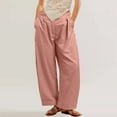 thumbnail image 1 of SNKSDGM Women's Plus Beach Pants for Women Brown Capri Pants for Women Plus Size Pull on Women Baggy Wide Leg Jeans Barrel Boyfriend Denim Pants, 1 of 5