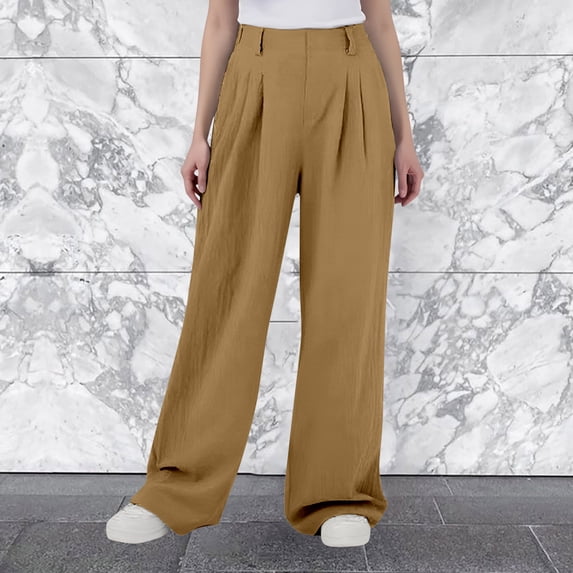 SNKSDGM Women's Plus Black Cargo Pants Women Tall Work Pants Women High Waisted Wide Leg High Waist Casual Pants European and Solid Color Corduroy Spliced Slit Hem Trousers for Women