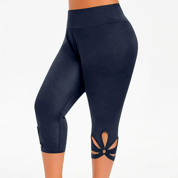 SNKSDGM Women's Plus Black Dress Pants Women High Waisted Plus Size Women's Pants Petite Short Casual Plus Size Leggings Women Elastic Waist Plus Solid Pants Hollow Fashion Pants