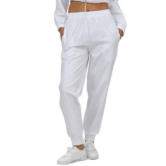 SNKSDGM Women's Plus Black Dress Pants Women High Waisted Slim Fit Plus Size Summer Pants for Women Performance Clothing Casual Pants Color Elastic Waist and Ankle Trousers