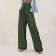thumbnail image 1 of SNKSDGM Women's Plus Black Dress Pants Women High Waisted Wide Leg Pants for Women Jeans Womens Casual Solid Color Loose Pockets Elastic Belt Waist Pants Long Trousers, 1 of 5