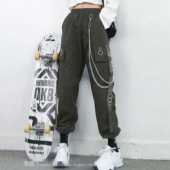 SNKSDGM Women's Plus Black Dress Pants Women Petite Length Women's Pants Suits Dressy Women's Loose Straight High Waist Autumn Handsome Black Pants