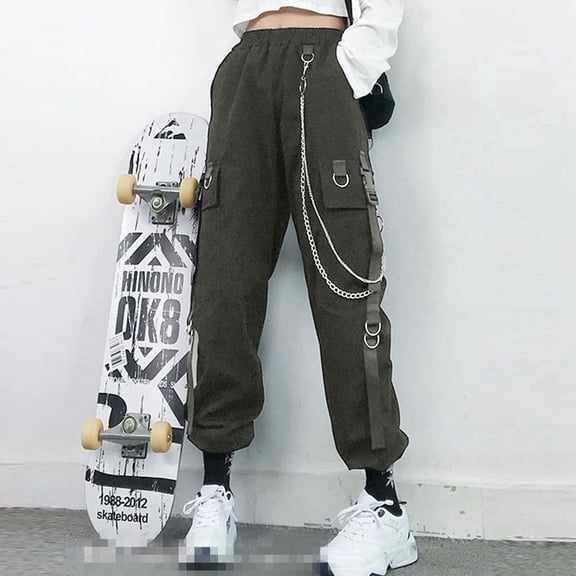SNKSDGM Women's Plus Black Dress Pants Women Petite Length Women's Pants Suits Dressy Women's Loose Straight High Waist Autumn Handsome Black Pants