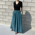 thumbnail image 1 of SNKSDGM Women's Plus Black Dress Pants Women Tall High Waist Linen Pants Women Tall Women Elastic Waist Casual Pants Joggers Yoga Pants Pockets Wide Leg Pants Cropped Pants, 1 of 5