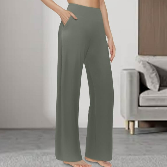 SNKSDGM Women's Plus Black Pants for Women Casual Linen Pants Women Petite Dressy Yoga Pants Women Wide Leg Pants with Pockets High Waist Stretch Dress Casual Sweatpants