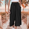 thumbnail image 1 of SNKSDGM Women's Plus Black Pants for Women Casual Tall Pants for Women High Waist Plus Size Womens Casual Daily Straight Leg Casual Pants Solid Color Trousers Sport Pockets Pants, 1 of 6