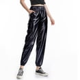 thumbnail image 1 of SNKSDGM Women's Plus Black Pants for Women High Waisted Leather Black Dress Pants Women Stretchy Plus Size 4X Women's Casual Sports Street Hop Party Sparkly Fancy Pants, 1 of 3