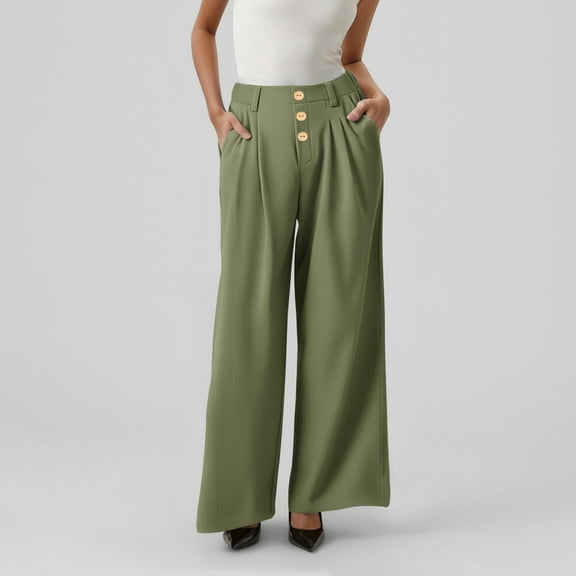 SNKSDGM Women's Plus Black Pants for Women Work Casual Plus Size Work Pants Women Plus Size Petite High Waisted Wide Leg Pants for Women Versatile Loose Fit Casual Trousers and Comfortable Long Pants