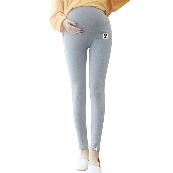 SNKSDGM Women's Plus Black Yoga Pants for Women Green Leggings Women 7/8 Women Plus Size Maternity Wear Belly Pants Ninth Pants Pregnant Leggings Leggings for Women No Front Seam with Pockets