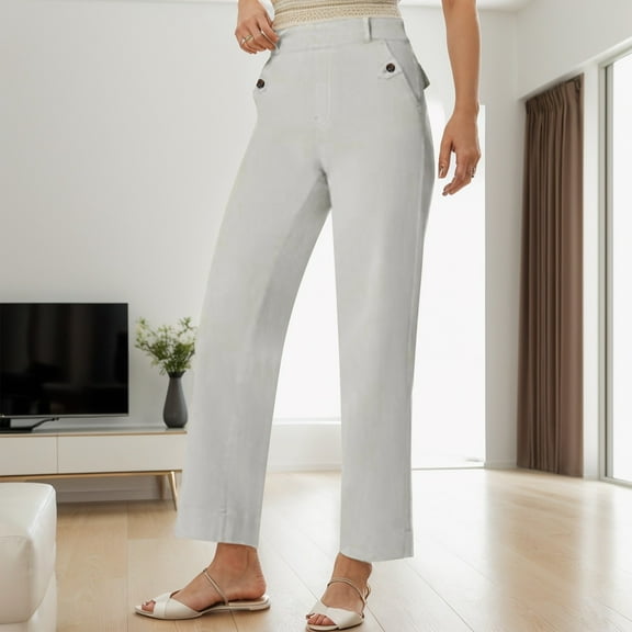 SNKSDGM Women's Plus Capri Pants for Women Dressy Casual Petite Cargo Pants Women Petite Short High Waisted Women's Versatile Micro Flared Pants Casual Slim Fit and Drape Feeling Suit Pants