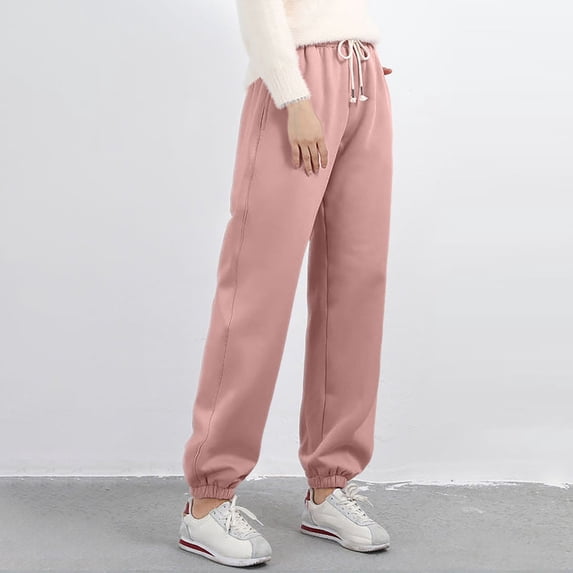 SNKSDGM Women's Plus Capri Pants for Women Plus Size with Pockets Women's Pants Elastic Waist Jeans Women's Solid Color Winter Elastic Waistband with and Drawstring Casual Sports Pants