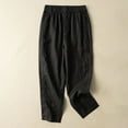 thumbnail image 1 of SNKSDGM Women's Plus Capri Pants for Women Stretch Linen Pants Women Petite Plus Women's Summer Solid Color Pocket Loose Elastic Haren Versatile Casual Pants, 1 of 3