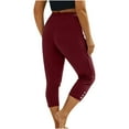 thumbnail image 1 of SNKSDGM Women's Plus Capri Pants for Women Petite Size Womens Summer Pants Petite Summer Women’S Solid Color Casual 3/4 Leggings for Daily Wear, 1 of 4