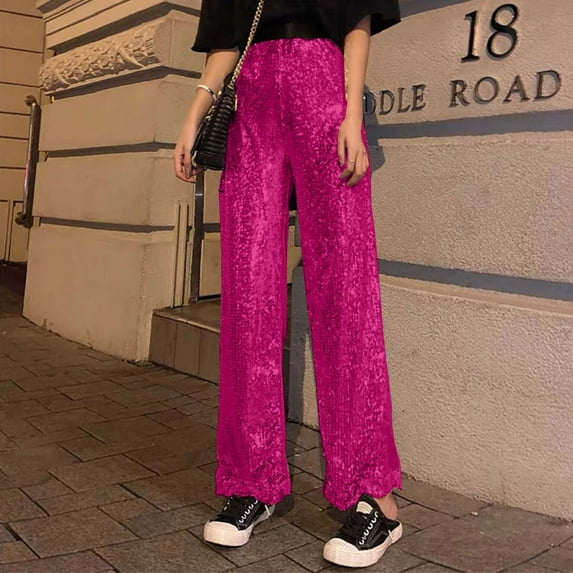 SNKSDGM Women's Plus Cargo Pants Women Petite Short High Waisted Wide Leg Joggers Women Women's High Waisted Fashion Casual Pants with Metallic Glitter and Flowy A Line Design: for Everyday Wear