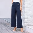 thumbnail image 1 of SNKSDGM Women's Plus Cargo Pants Women Plus Size Tall Cargo Pants Women Working Women's High Waist Wide Leg Straight Leg Elastic High Waist Casual Pants with Pockets, 1 of 3