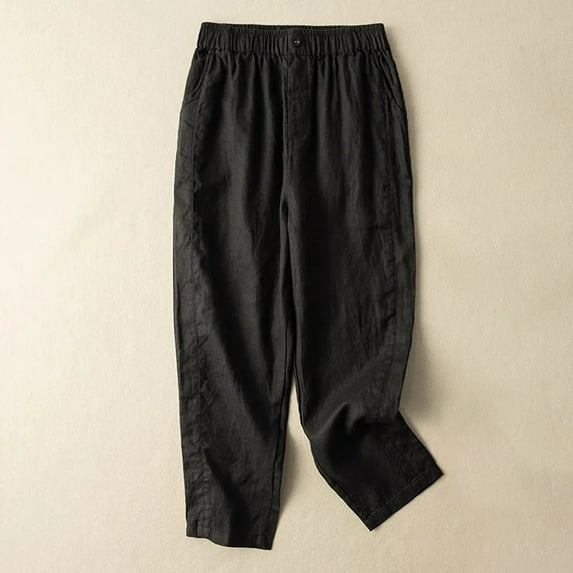 SNKSDGM Women's Plus Cargo Pants Women Plus Size Tall Linen Pants Women Petite Plus Women's Summer Solid Color Pocket Loose Elastic Haren Versatile Casual Pants