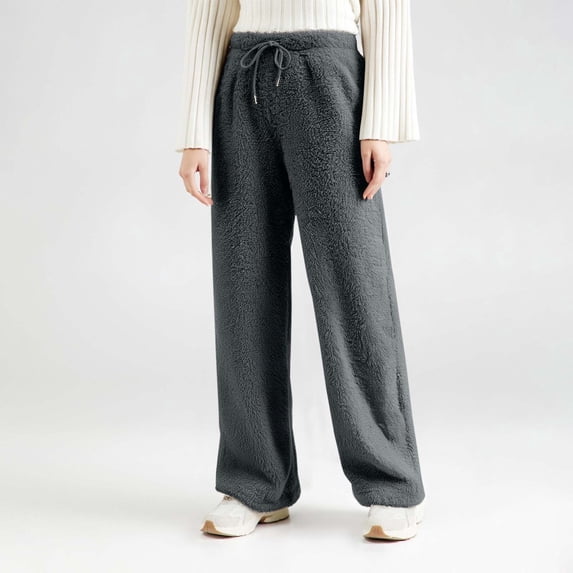SNKSDGM Women's Plus Cargo Pants Women Working Womens Dress Pants Wide Leg Mid Rise Women's Solid Color Sweatpants Cozy Loose Pants for Fall and Winter