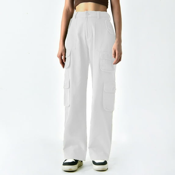 SNKSDGM Women's Plus Cargo Pants Womens Work Sweatpants Women Wide Leg Tall Womens Parachute Pants Baggy Cargo Pants Drawstring Low Waisted Parachute Pants with Pockets