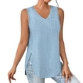 thumbnail image 1 of SNKSDGM Women's Plus Casual Easter Shirt Going Out Tops for Women Long Sleeve Plus Size Womens Tank Tops V Neck Eyelet Embroidery Casaul Sleeveless Shirts Shirts for Women Trendy Cotton, 1 of 4