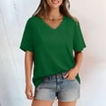 thumbnail image 1 of SNKSDGM Women's Plus Casual Easter Shirt Going Out Tops for Women Plus Size Red Women's T Shirt V Neck Short Sleeved Casual Loose T Shirt Top Will Be Popular In 2025 Womens Tops Trendy Long Sleeve, 1 of 7