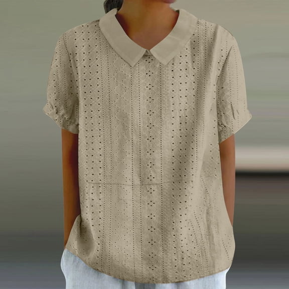 SNKSDGM Women's Plus Casual Easter Shirt Graphic Tees for Women Vintage 80S New Women's Blouse Lapel Women's Loose Casual Short Sleeved Blouse Going Out Tops for Women Trendy Short Sleeve