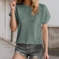 thumbnail image 1 of SNKSDGM Women's Plus Casual Easter Shirt Plus Size Tops for Women Women's Spring and Summer New Solid Color Round Neck Loose Short Sleeved T Shirt Casual Tops for Women Trendy Petite, 1 of 5