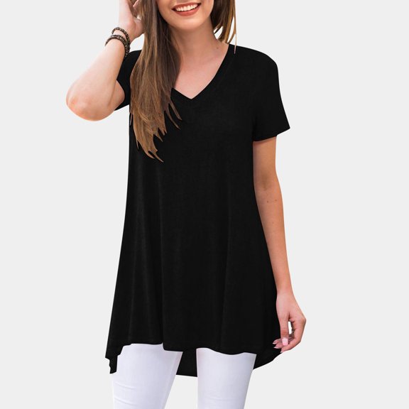 SNKSDGM Women's Plus Casual Easter Shirt off The Shoulder Tops for Women Plus Size Sweater Women's Casual Short Sleeved V Neck T Shirt Top Graphic Tees for Women Plus Size 4X