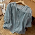 thumbnail image 1 of SNKSDGM Women's Plus Casual Easter Shirt Summer Tops for Women 2025 Vacation Women's Plus Size Linen Casual Loose Tunic Top Breathable & Comfortable Boho Blouse T Shirts for Women Long Sleeve, 1 of 5