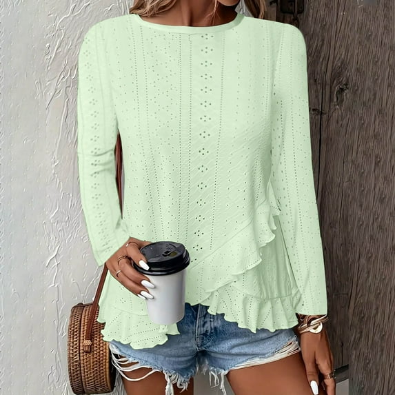 SNKSDGM Women's Plus Casual Easter Shirt T Shirts for Women Men's Fashion Casual Solid Color Long Sleeve Crew Neck T Shirt for Women Womens Shirts Short Sleeve Dressy