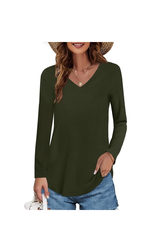 Women's Plus Casual Easter Shirts Going Out Tops for Women Lace Body Suit Women V Neck Tunic Tops Long Sleeve Blouse Ladies T Shirt Top Under Shirts for Women Long Sleeve