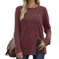 thumbnail image 1 of SNKSDGM Women's Plus Casual Easter Shirts Going Out Tops for Women Lace Bodysuit Womens Long Sleeve Tops Lightweight Button Front Slit Tunic（1） Women's Tops Plus Size 3X, 1 of 5