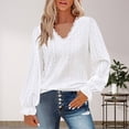 thumbnail image 1 of SNKSDGM Women's Plus Casual Easter Shirts Plus Size Tops for Women 5Xl 6Xl Womens Lace V Neck Puff Long Sleeve Eyelet Tops Dressy Business Casual Work Shirts Blouse Womens Tops Long Sleeve Oversized, 1 of 4