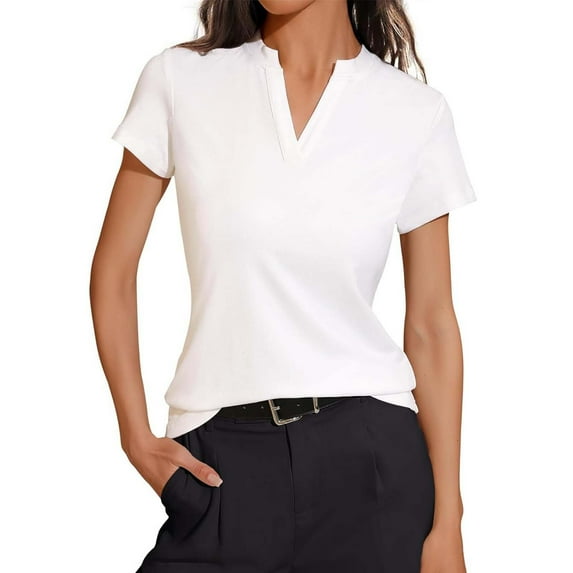 SNKSDGM Women's Plus Casual Easter Shirts Short Sleeve Casual Tops for Women V Neck Loose fit Short Sleeve Shirt for Women Spring Summer Tail Hem Blouse Top Going Out Tops for Women Trendy Sexy