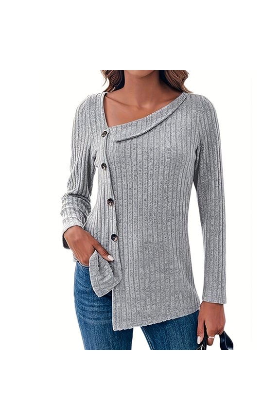 Women's Plus Casual Easter Shirts Spring Tops for Women 2025 Plus Size Women's Loose Buttoned Asymmetrical Long Sleeve Irregular Hem Tunic Top Summer Tops with Sleevesfor Women