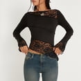 thumbnail image 1 of SNKSDGM Women's Plus Casual Easter Shirts for Women off The Shoulder Tops for Women Loose Long Sleeve Women's Fashion Slim fit Lace Panel Long Sleeve T Shirt Top Womens Short Sleeve Tops White, 1 of 8