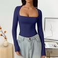 thumbnail image 1 of SNKSDGM Women's Plus Casual Easter Shirts for Women Tops for Women Summer Square Collar Shirt Hot Girl Autumn Coat Long Sleeve T Shirt Womens Tops Plus Size Casual, 1 of 4